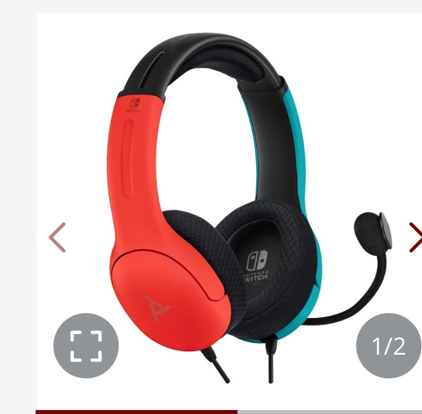 PDP Gaming LVL40 Airlite Stereo Headset For Nintendo Switch/Lite/OLED - Wired Power Noise Cancelling Microphone, Lightweight Soft Comfort On Ear Headp