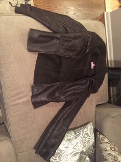 Brown leather jacket