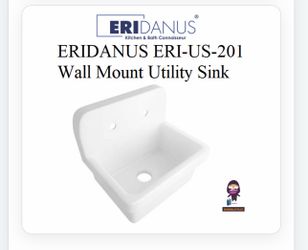 ERIDANUS ERI-US-201 Wall Mount Utility Sink Installation