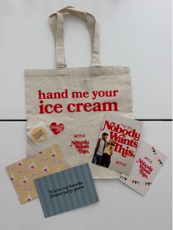 “Nobody wants this” Netflix TV show merch.Tote Bag and Matzah Ballers, post cards and stickers #matzahballers #nobodywantsthis #tvshowmerchandise