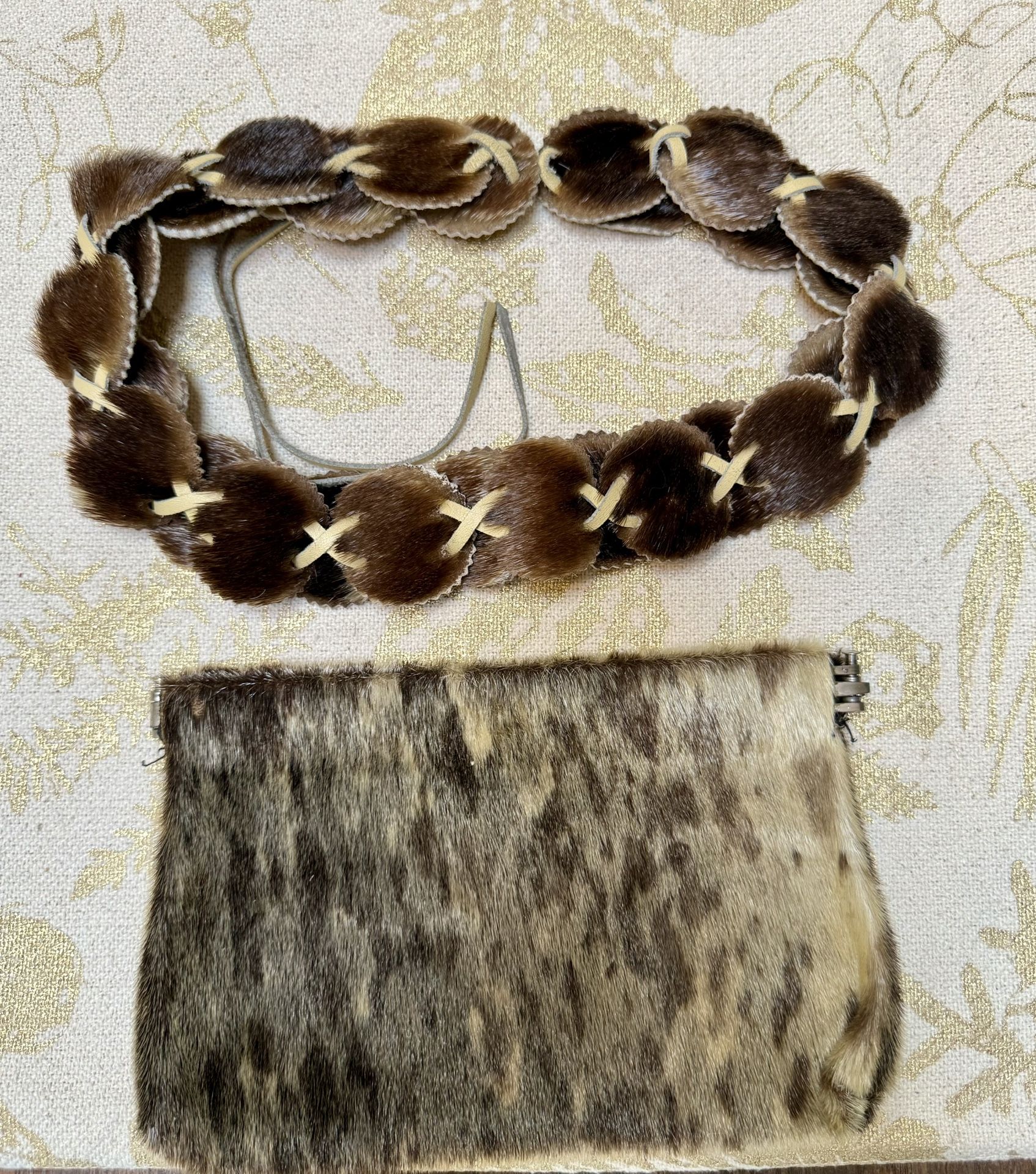Alaskan Traditional Seal Fur Clutch And Belt