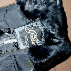 GUESS Fur Zip Vest Small 