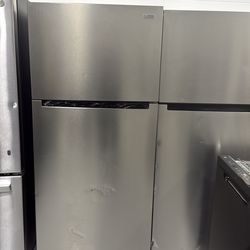 Brand new stainless steel top freezer refrigerator