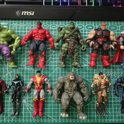 Marvel 1:24 Scale Action Figure Lot (30+ Figures) - Hulk, Thor, Iron M