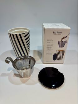 Tea Forte Kati Brewing Steeping Lidded Tumbler Cup With Infuser