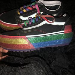 Limited Edition Platform Pride Vans Size 7