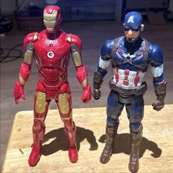 2 Pc 2015 Iron Man / Captain America Civil War Non Talking ? READ Sold Loose !