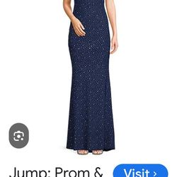 Navy Blue Sparkly long Formal Dress