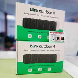 Blink Outdoor 4 Five Cameras Sync Module Included 2 Years Of Battery Life Enchanced Motion Detection Person Detection- For Just $199