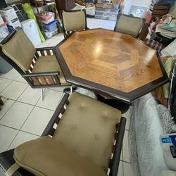 Wood table with 4 chairs