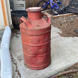 Vintage milk barrel. Rustic interior or exterior decor