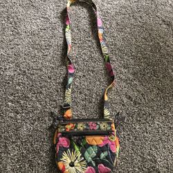 Vera Bradley “Jazzy Blooms” Floral Quilted Crossbody Purse - 8” X 7”