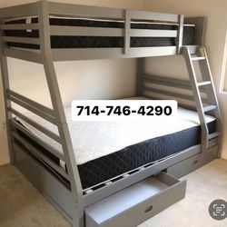 Twin/Full Bunk Bed + 2 Mattress 