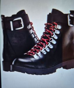 Women's Charles David Leather Combat Boots