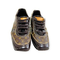 Boys vintage rare Louis Vuitton Monogram suede trainers made in Italy size 31