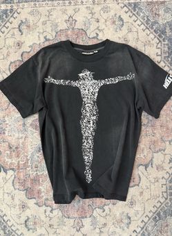 Hellstar black Jesus QR code T-shirt, size large.