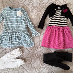 4T Little Girl-2 Dresses & Tights 