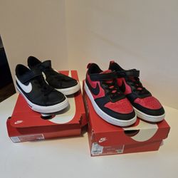 Excellent Condition..2 pairs of Nike Court Legacy and Borough Size 2. Big Kids.