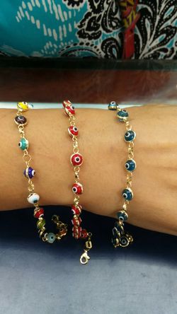 14K italian GOLD good luck bracelet 8 inch long $165 each 3.8 grams