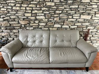 Natuzzi Taupe/Grey Leather sofa and loveseat
