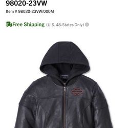 Harley Davidson Women’s Leather Jacket 3 N 1 Jacket Size Medium 
