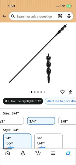 54-Inch Long, 3/4-Inch Auger with a Fish Eye Hole and Screw Point,