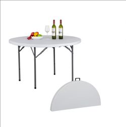 Round Folding Table  48" with Carry Handle💯brand new in box original never use 💥