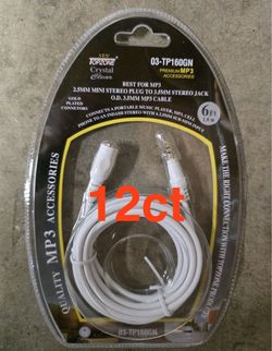 12ct of Topzone 2.5mm Mini Stereo Plug to 3.5mm Stereo Jack Gold Plated White 6’