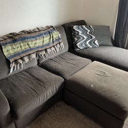 Chaise Sectional Sofa With Pull Out Bed And Ottoman 
