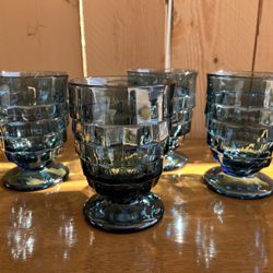 Vintage Whitehall Riviera Blue set of 4 Glasses