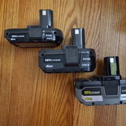 RYOBI 18V ONE+ 2Ah, 4Ah, and 4Ah HP Lithium-Ion Batteries; Starting At $20