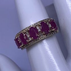 14k Ruby Diamond Ring 
