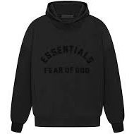 Essentials Fear Of God Jet Black Hoodie 