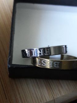 (Best Friend) Stainless Steel gold and silver Band Rings size10