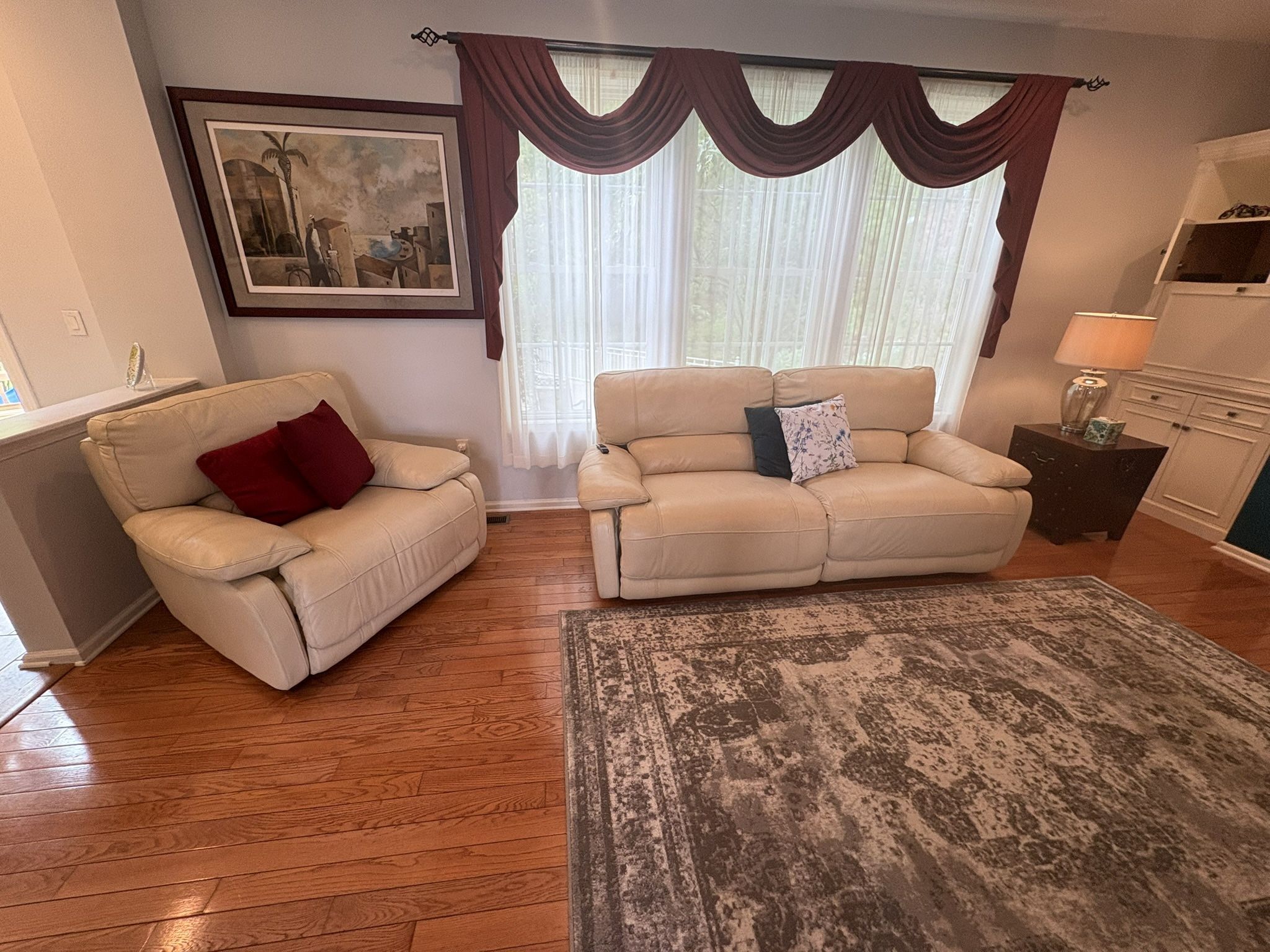 Reclining Leather Couches (2) and Seat