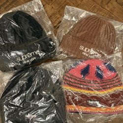 Supreme Beanies Big Logo, Classic Logo Chunky Ribbed Beanie, New Era® S Logo Beanie, Block Knit
