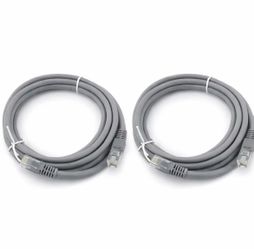 Lot 2 CAT6 Ethernet Cable 6FT RJ45 LAN Internet Network Patch Cord Gray NEW