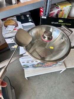 MIU 13" Tri-Ply Stainless Wok Set – Lid & Turner