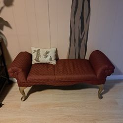 Burgundy Bench And Frame