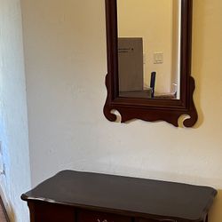 Wood Entryway Table With Mirror 
