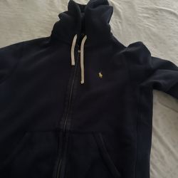 Large Polo Jacket Blue And The Logo Is Yellow