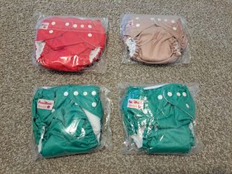 Set of 4 FuzziBunz One Size, Large Pocket Diapers - Brand New
