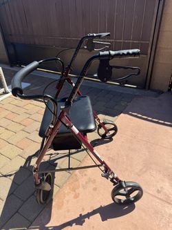 Medline Steel Rollator Walker With Seat Chair