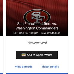 San Francisco vs. Washington 12/24
