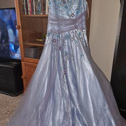 Prom Dress Size20 Formal Iight Blue Worn 1 Time