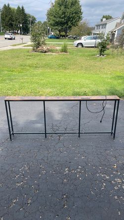 Industrial Console Table with Built-In Power Bank