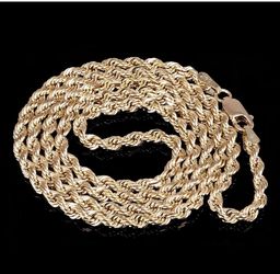 14k solid gold rope chain 24 inch