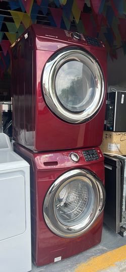 Set Front Loader Wine Red washer 4.5 cu ft Dryer 7.1 Cu ft Electric working perfect with warranty delivery available