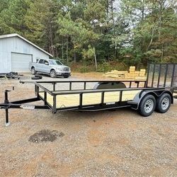 New 6.5x18 Hd Premium Tube Rail Utility Trailer 