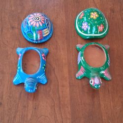 Title: Set of 2 Vintage Mexican Tonala Turtle Trinket Boxes - $20 OBO